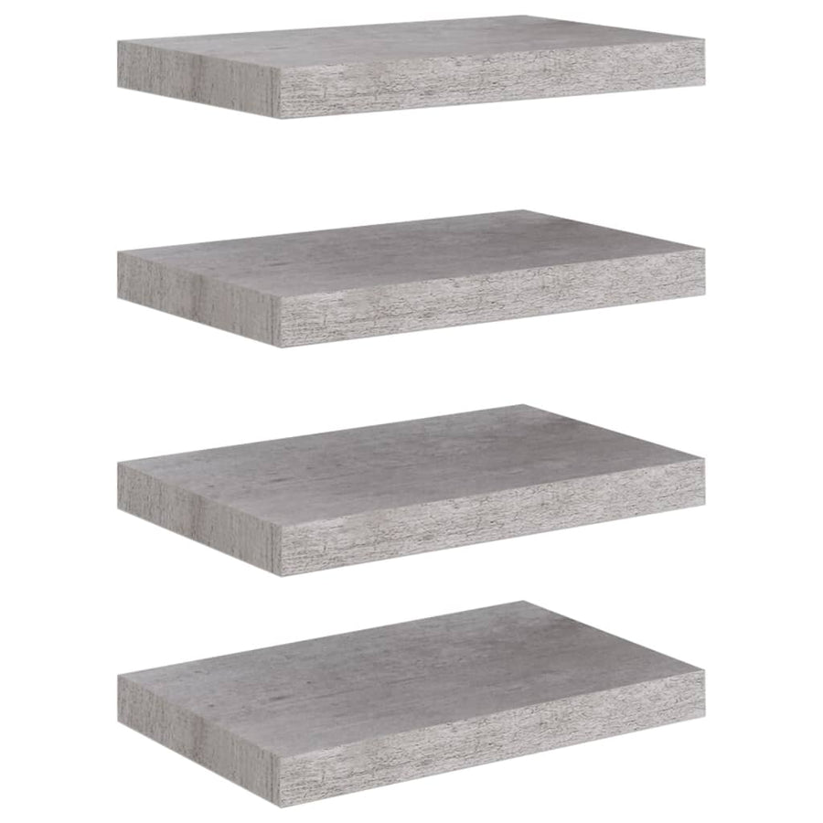 Wandschappen Zwevend 0X23X3,8 Cm Mdf Betongrijs 4 40 x 23 x 3.8 cm