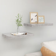 Floating wall shelves 2 pcs 50x23x3.8 cm MDF concrete gray