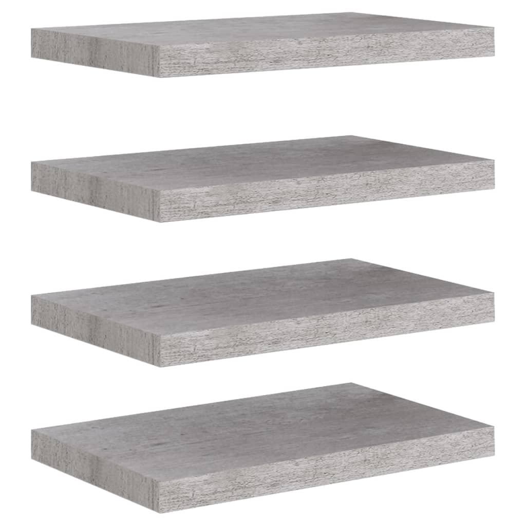 Wandschappen Zwevend 50X23X3,8 Cm Mdf Betongrijs 4 50 x 23 x 3.8 cm