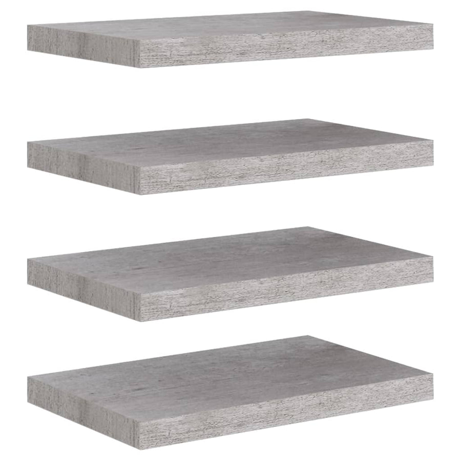 Wandschappen Zwevend 50X23X3,8 Cm Mdf Betongrijs 4 50 x 23 x 3.8 cm
