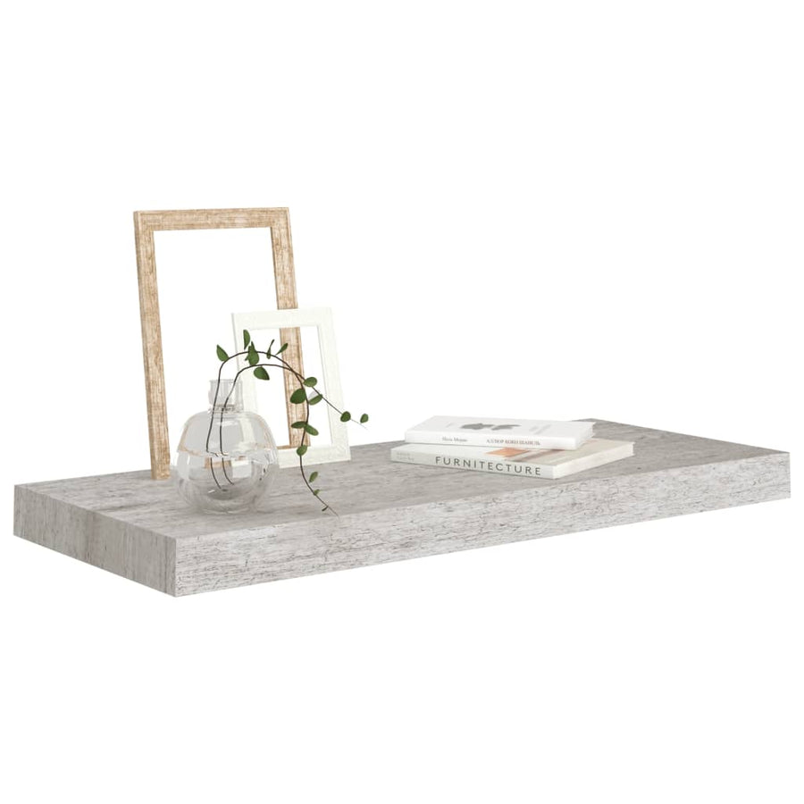 Wandschappen Zwevend 60X3,5X3,8 Cm Mdf Betongrijs 2 60 x 23.5 x 3.8 cm