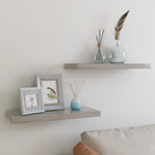 Wandschappen zwevend 2 st 60x23,5x3,8 cm MDF betongrijs