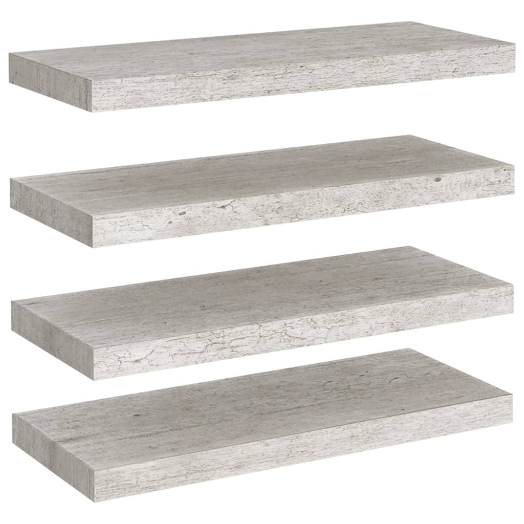 Wandschappen Zwevend 60X23,5X3,8 Cm Mdf Betongrijs 4 60 x 23.5 x 3.8 cm
