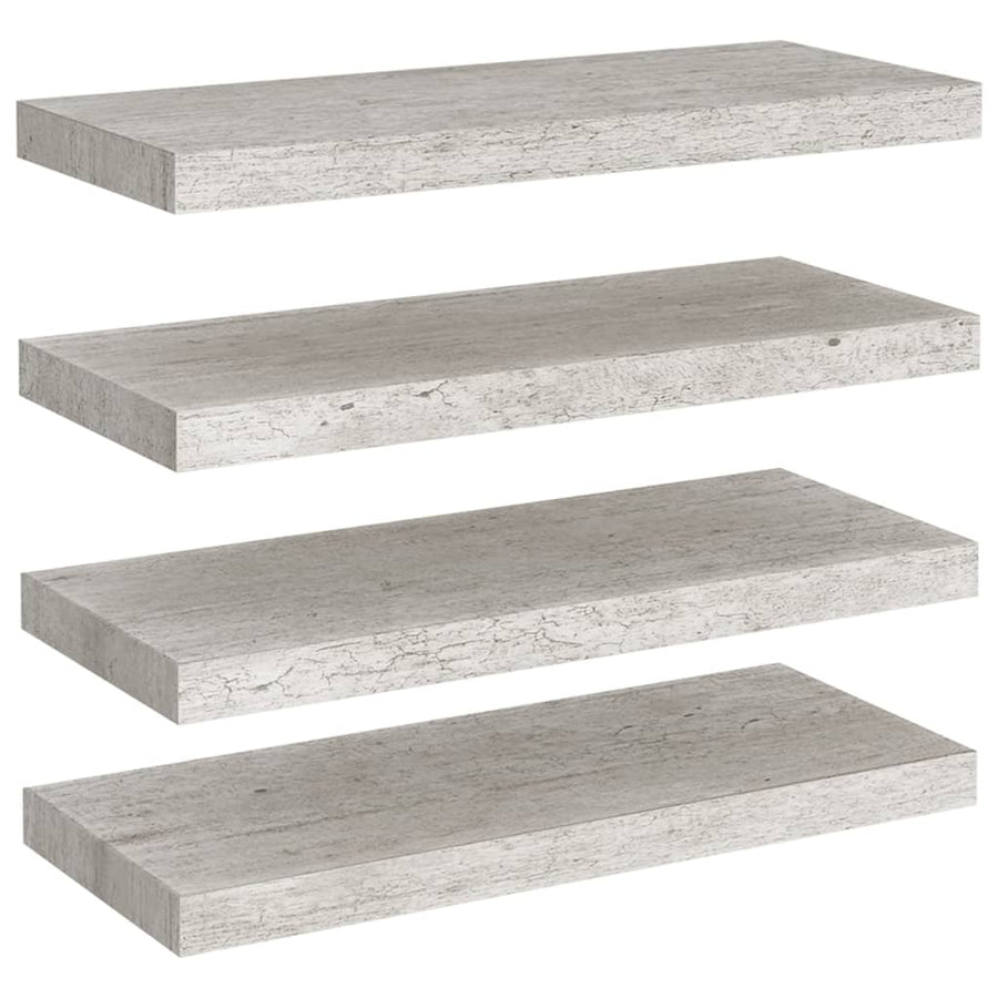 Wandschappen Zwevend 60X23,5X3,8 Cm Mdf Betongrijs 4 60 x 23.5 x 3.8 cm