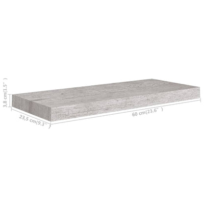 Wandschappen Zwevend 60X23,5X3,8 Cm Mdf Betongrijs 4 60 x 23.5 x 3.8 cm
