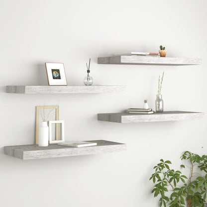Wandschappen Zwevend 60X23,5X3,8 Cm Mdf Betongrijs 4 60 x 23.5 x 3.8 cm