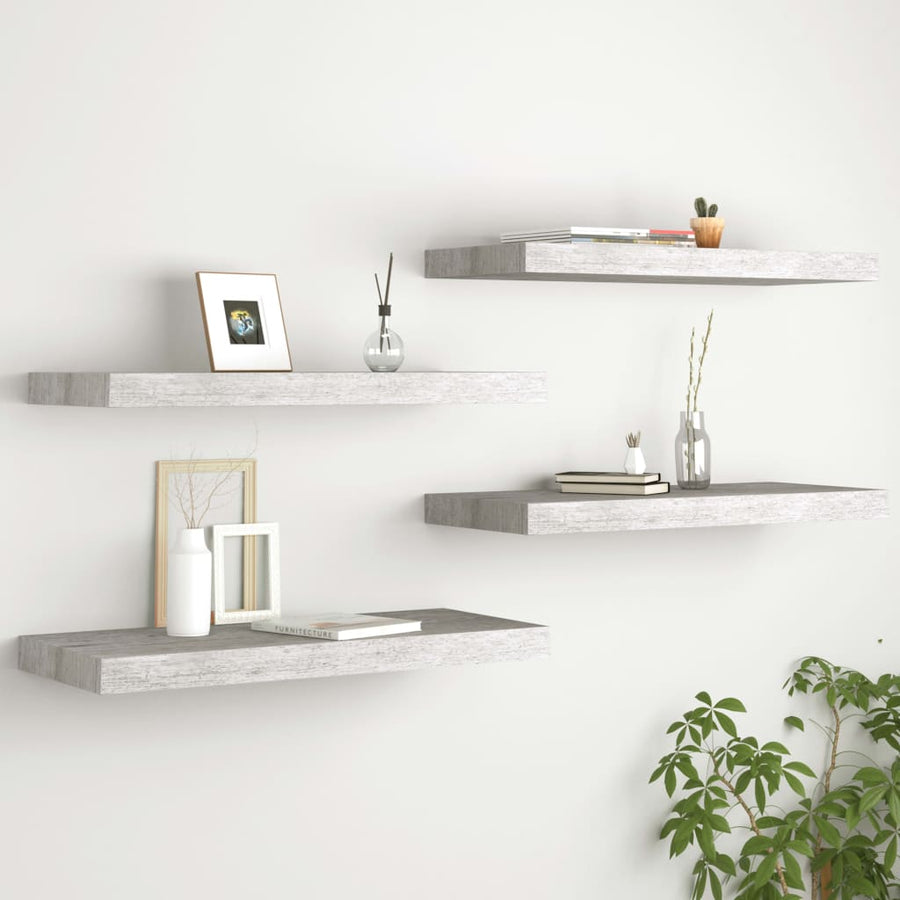Wandschappen Zwevend 60X23,5X3,8 Cm Mdf Betongrijs 4 60 x 23.5 x 3.8 cm