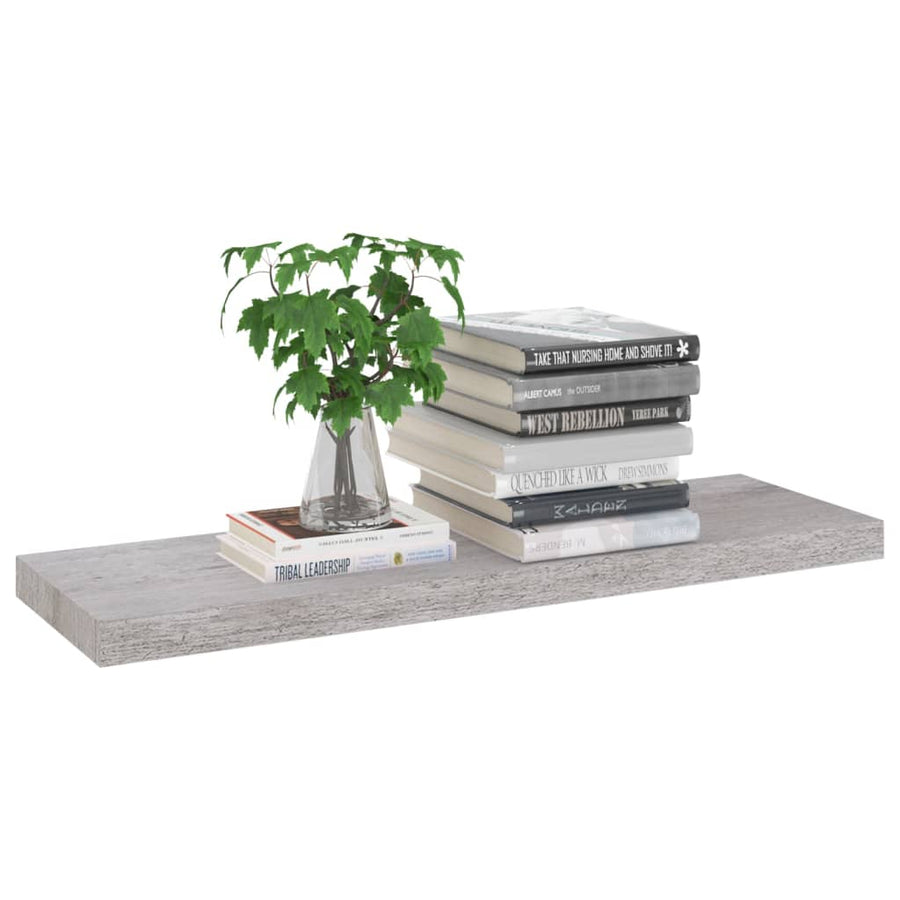 Wandschappen Zwevend 80X3,5X3,8 Cm Mdf Betongrijs 2 80 x 23.5 x 3.8 cm