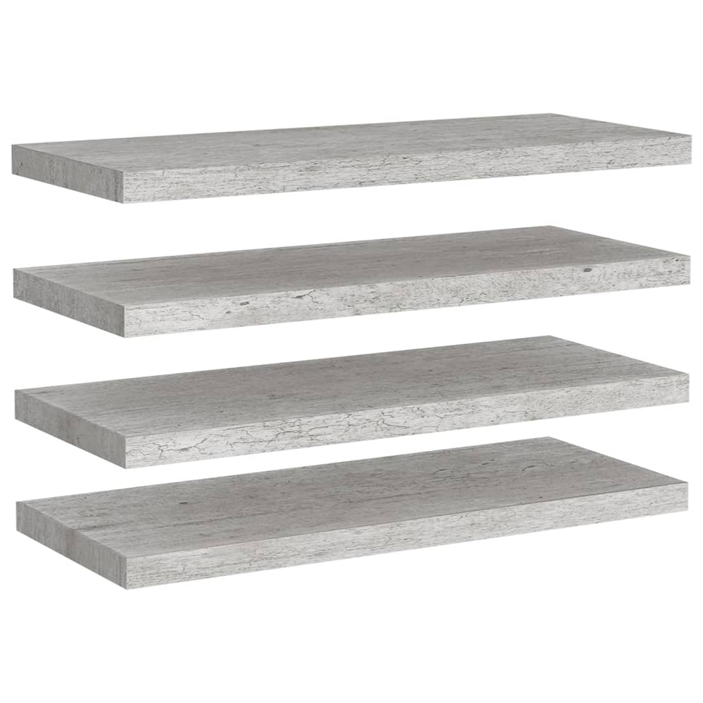 Wandschappen Zwevend 80X23,5X3,8 Cm Mdf Betongrijs 4 80 x 23.5 x 3.8 cm