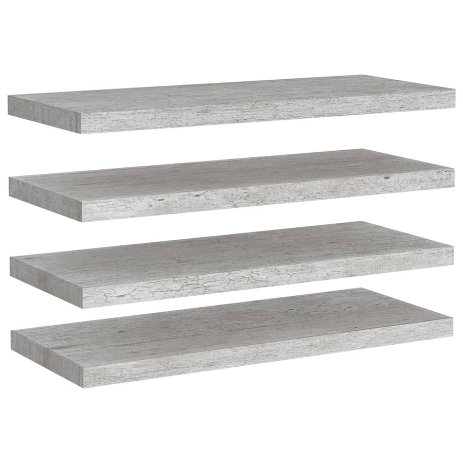 Wandschappen Zwevend 80X23,5X3,8 Cm Mdf Betongrijs 4 80 x 23.5 x 3.8 cm