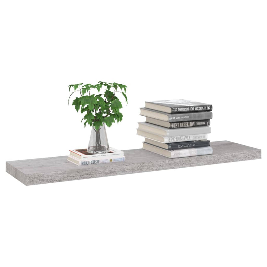Wandschappen Zwevend 90X3,5X3,8 Cm Mdf Betongrijs 2 90 x 23.5 x 3.8 cm