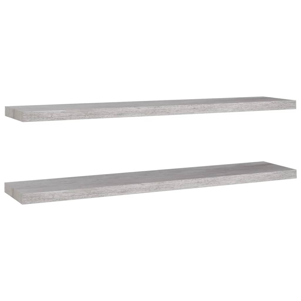Wandschappen Zwevend 10X3,5X3,8 Cm Mdf Betongrijs 2 120 x 23.5 x 3.8 cm