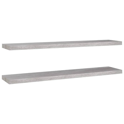 Wandschappen Zwevend 10X3,5X3,8 Cm Mdf Betongrijs 2 120 x 23.5 x 3.8 cm
