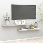 Wall shelves floating 2 pcs 120x23.5x3.8 cm MDF concrete grey