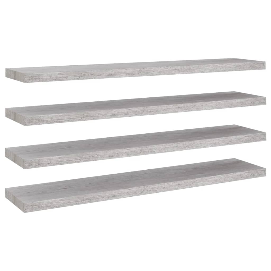 Wandschappen Zwevend 120X23,5X3,8 Cm Mdf Betongrijs 4 120 x 23.5 x 3.8 cm