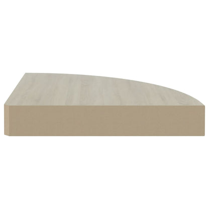 Hoekwandschap 25X25X3,8 Cm Mdf Kleurig En 1 25 x 25 x 3.8 cm Eiken en wit