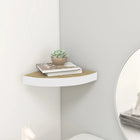 Corner shelf 25x25x3.8 cm MDF oak and white