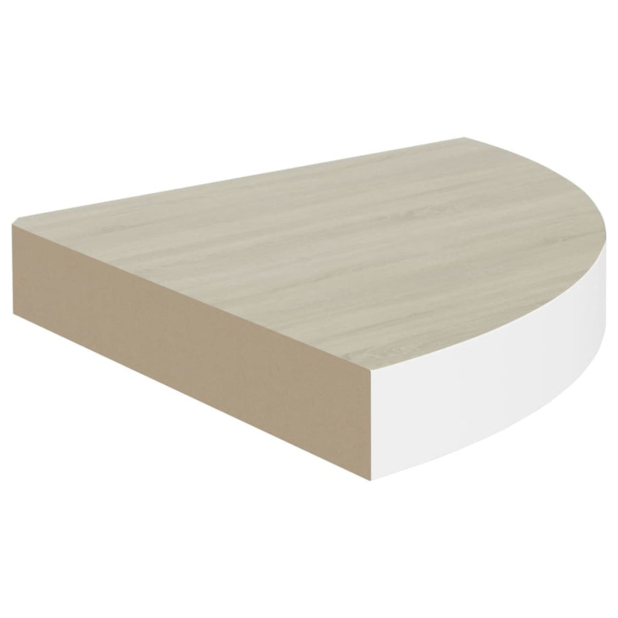 Hoekwandschappen 5X5X3,8 Cm Mdf Kleurig En 2 25 x 25 x 3.8 cm Eiken en wit