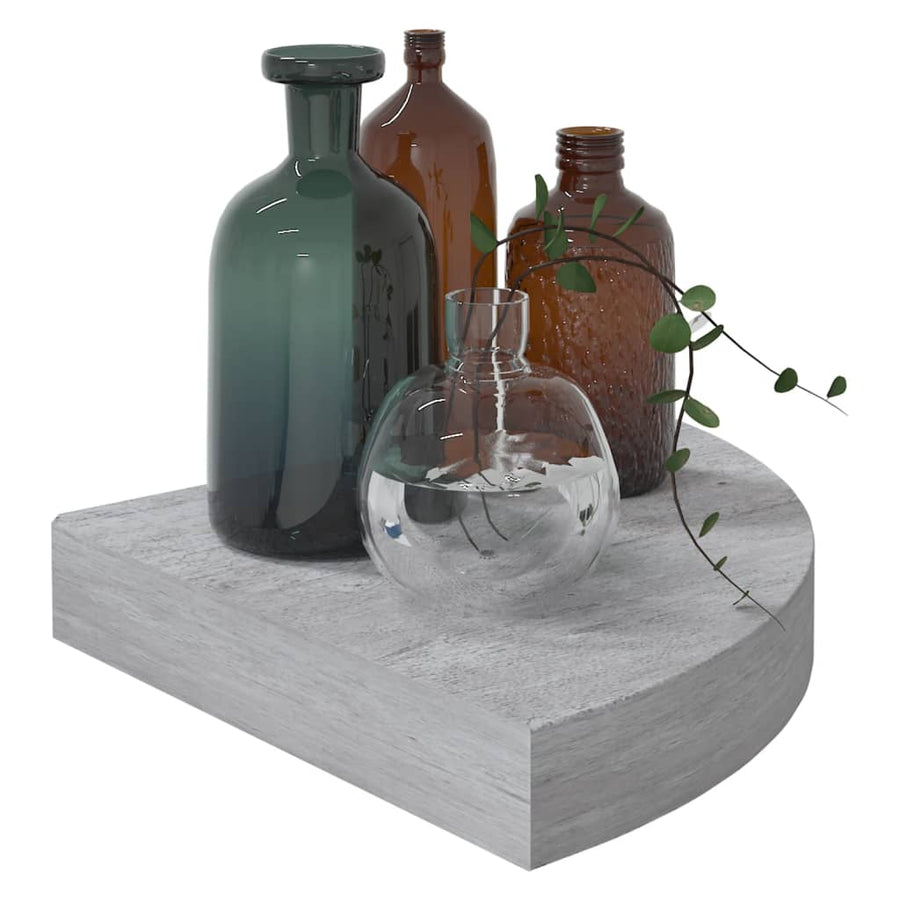 Hoekwandschappen 5X5X3,8 Cm Mdf 2 25 x 25 x 3.8 cm Betongrijs