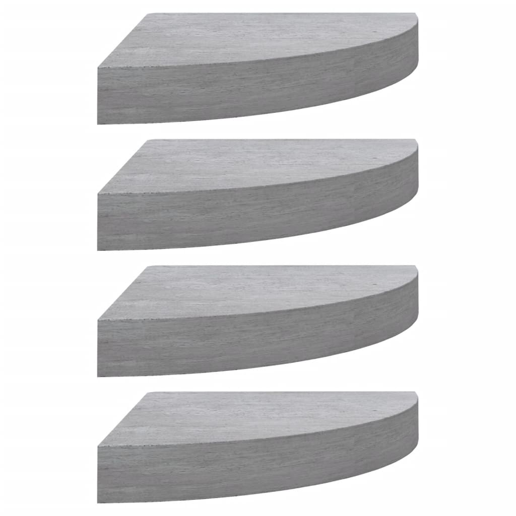 Hoekwandschappen 25X25X3,8 Cm Mdf 4 25 x 25 x 3.8 cm Betongrijs