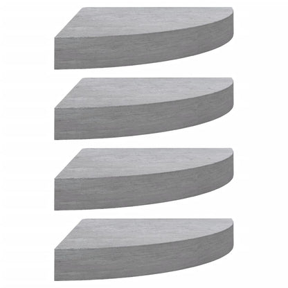 Hoekwandschappen 25X25X3,8 Cm Mdf 4 25 x 25 x 3.8 cm Betongrijs