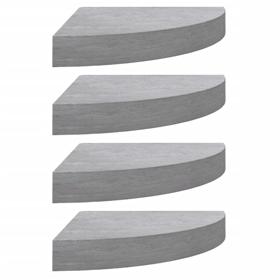 Hoekwandschappen 25X25X3,8 Cm Mdf 4 25 x 25 x 3.8 cm Betongrijs