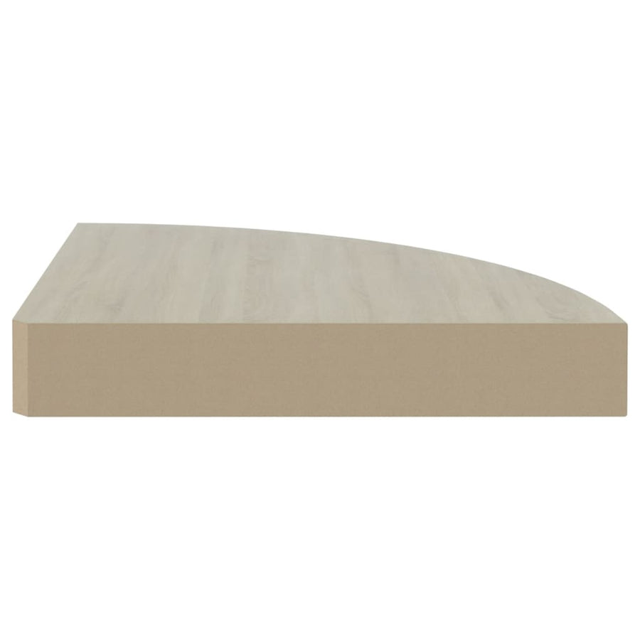 Hoekwandschappen 35X35X3,8 Cm Mdf Kleurig En 2 35 x 35 x 3.8 cm Eiken en wit