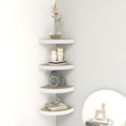 Corner shelves 4 pcs 35x35x3.8 cm MDF oak colored and white