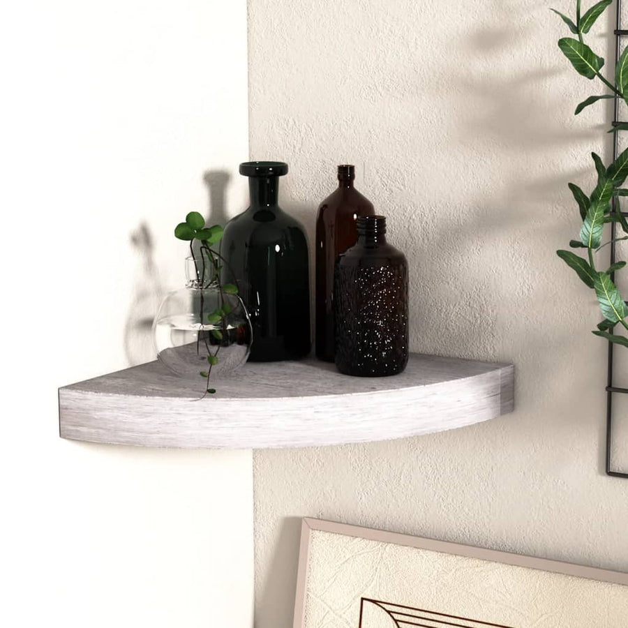 Hoekwandschap 35X35X3,8 Cm Mdf 1 35 x 35 x 3.8 cm Betongrijs