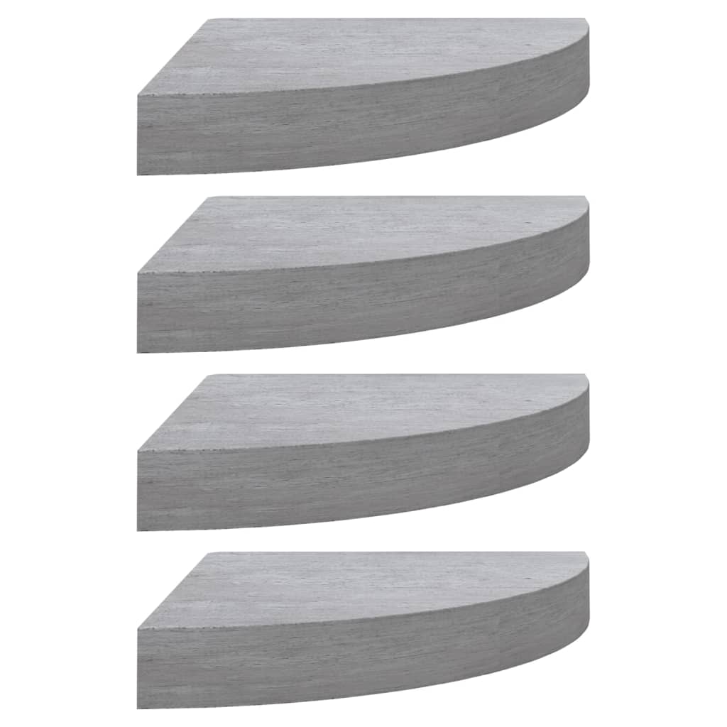 Hoekwandschappen 35X35X3,8 Cm Mdf 4 35 x 35 x 3.8 cm Betongrijs
