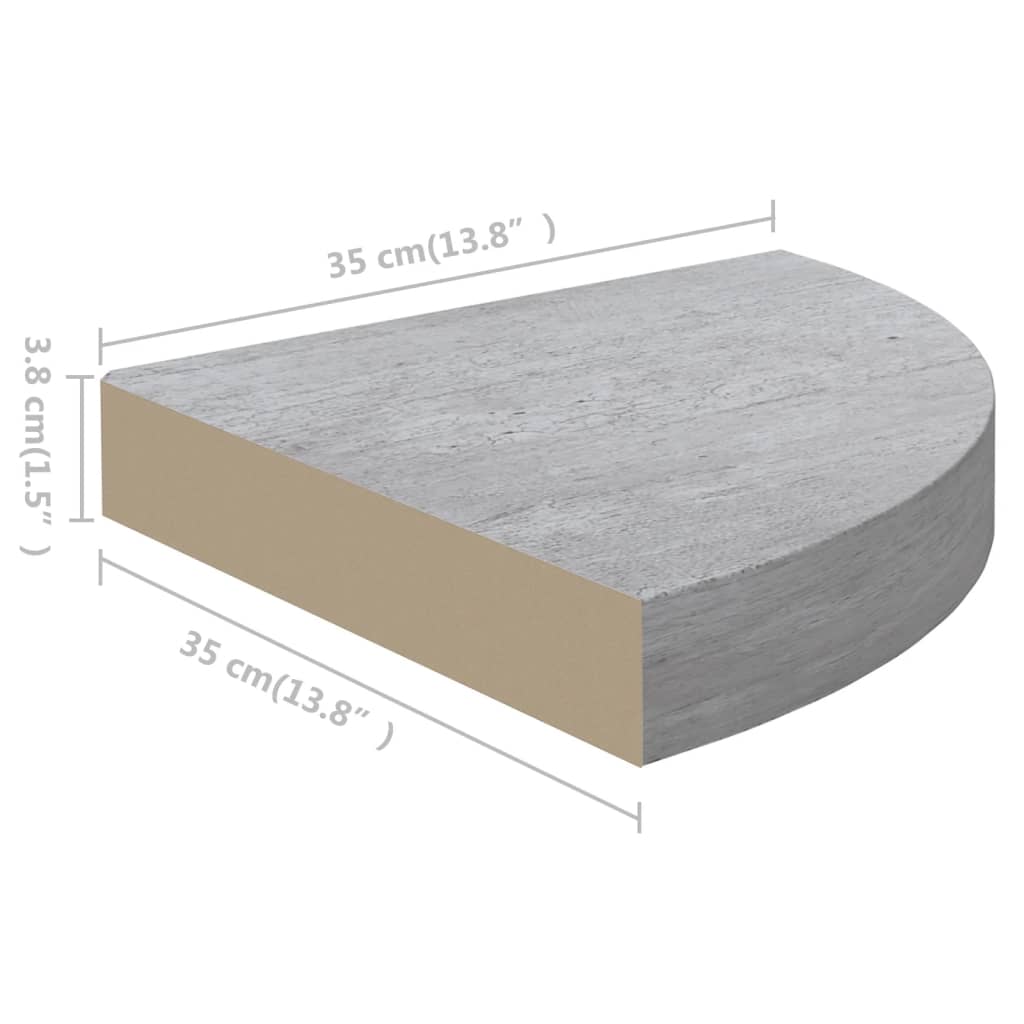 Hoekwandschappen 35X35X3,8 Cm Mdf 4 35 x 35 x 3.8 cm Betongrijs