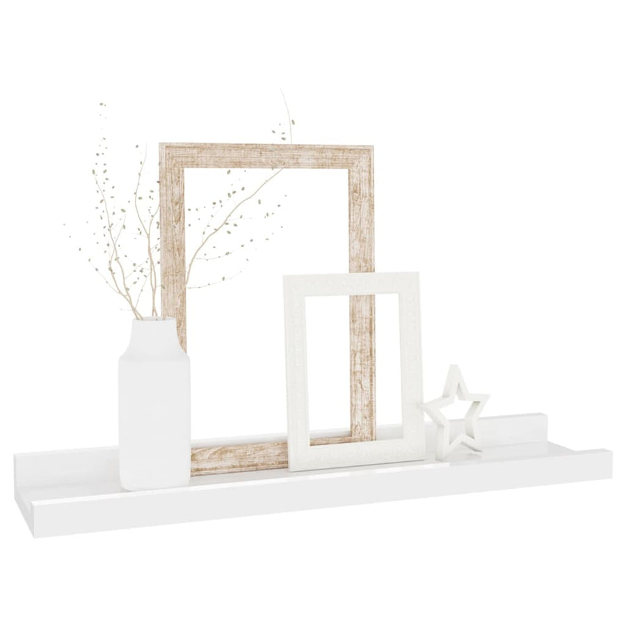 Wandschappen 2 40 x 9 x 3 cm Hoogglans wit