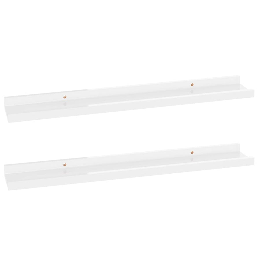 Wandschappen 2 60 x 9 x 3 cm Hoogglans wit