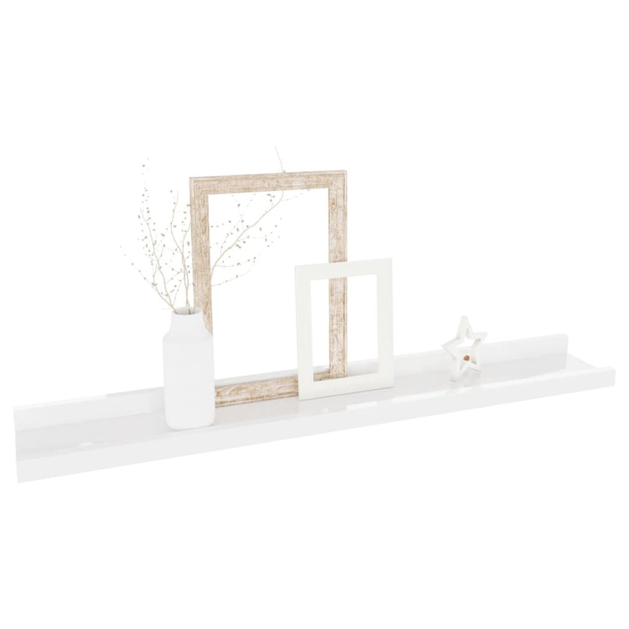 Wandschappen 2 60 x 9 x 3 cm Hoogglans wit