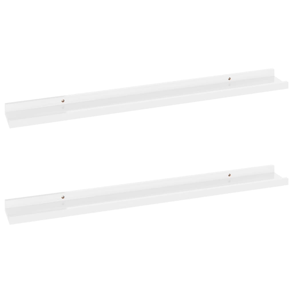 Wandschappen 2 80 x 9 x 3 cm Hoogglans wit
