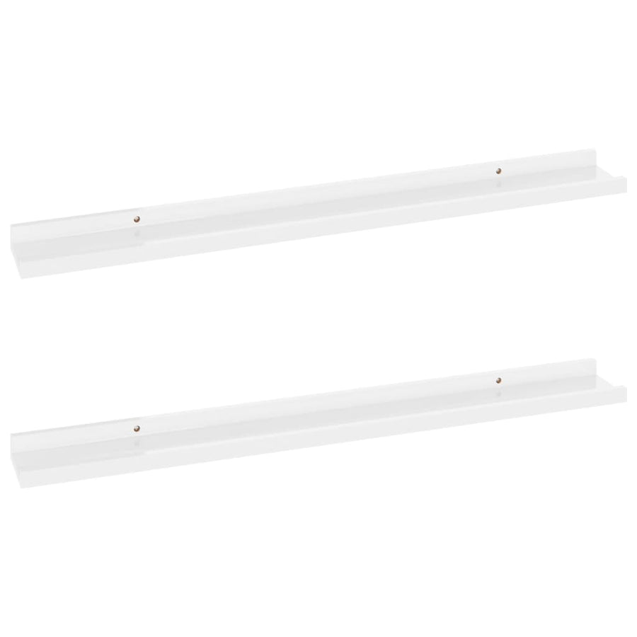 Wandschappen 2 80 x 9 x 3 cm Hoogglans wit
