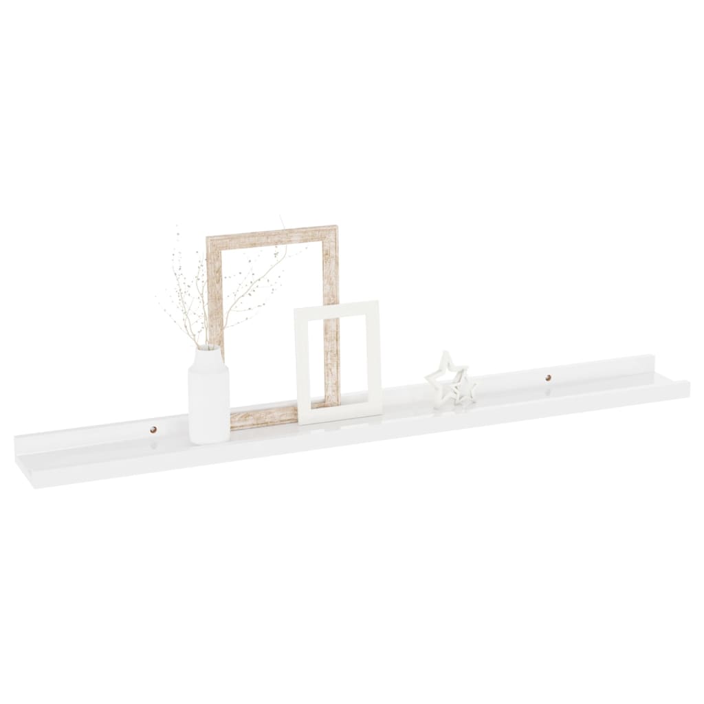 Wandschappen 2 80 x 9 x 3 cm Hoogglans wit