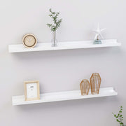 Wall shelves 2 pcs 80x9x3 cm high gloss white