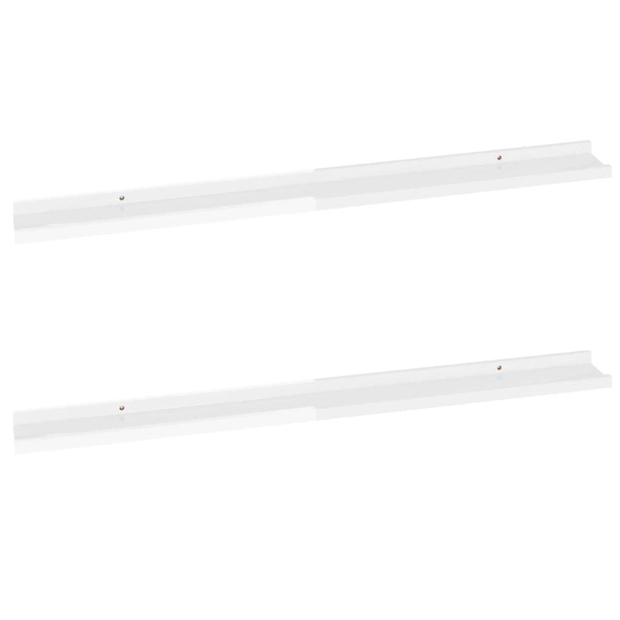 Wandschappen 2 100 x 9 x 3 cm Hoogglans wit