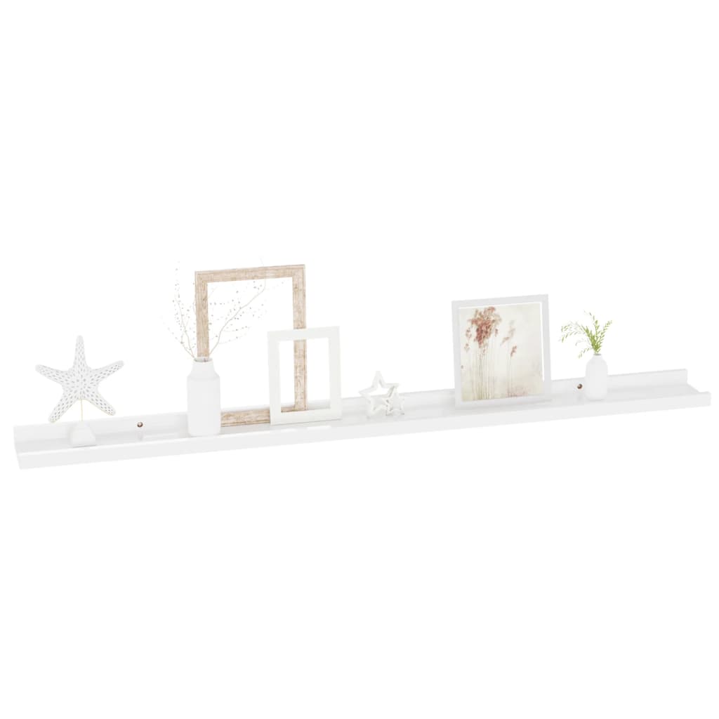 Wandschappen 2 100 x 9 x 3 cm Hoogglans wit