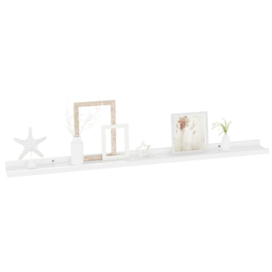 Wandschappen 2 100 x 9 x 3 cm Hoogglans wit