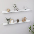 Wandschappen 2 st 100x9x3 cm hoogglans wit