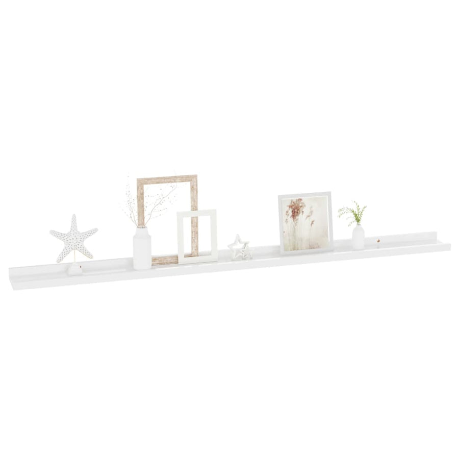 Wandschappen 2 115 x 9 x 3 cm Hoogglans wit