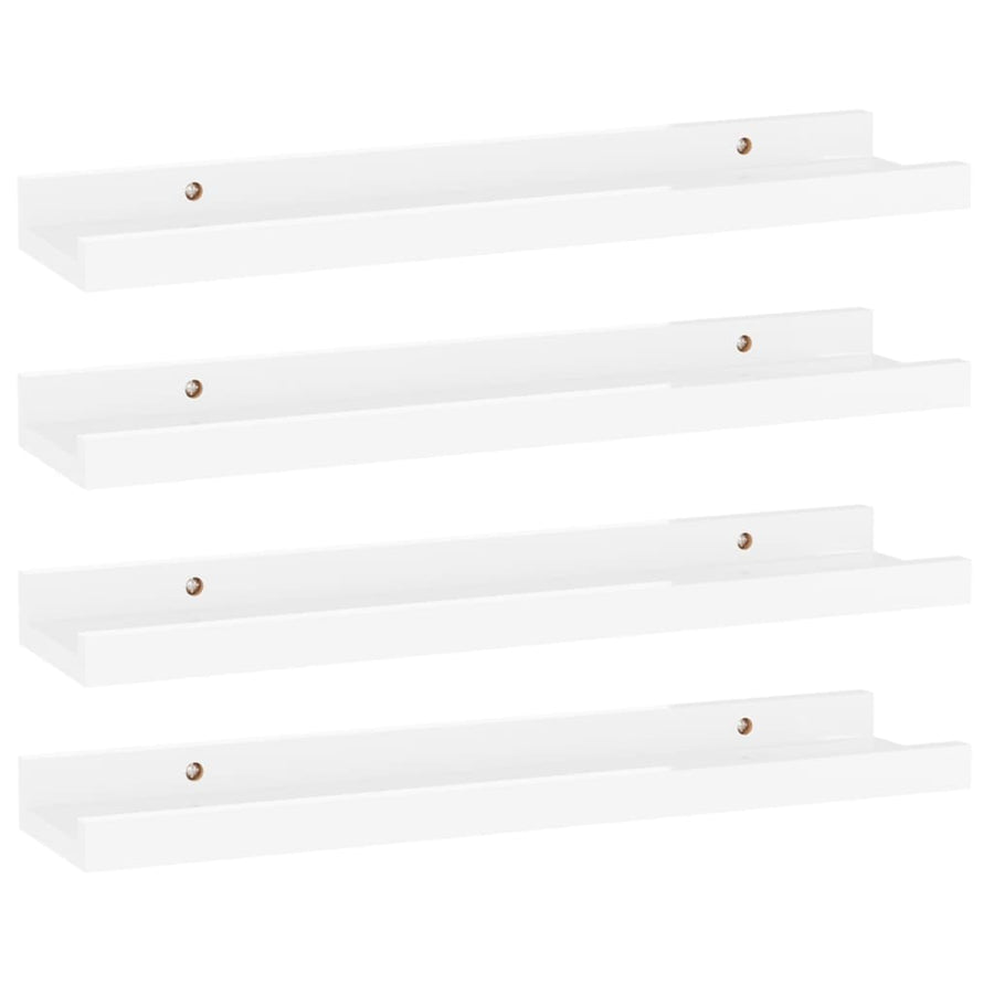 Wandschappen 4 40 x 9 x 3 cm Hoogglans wit