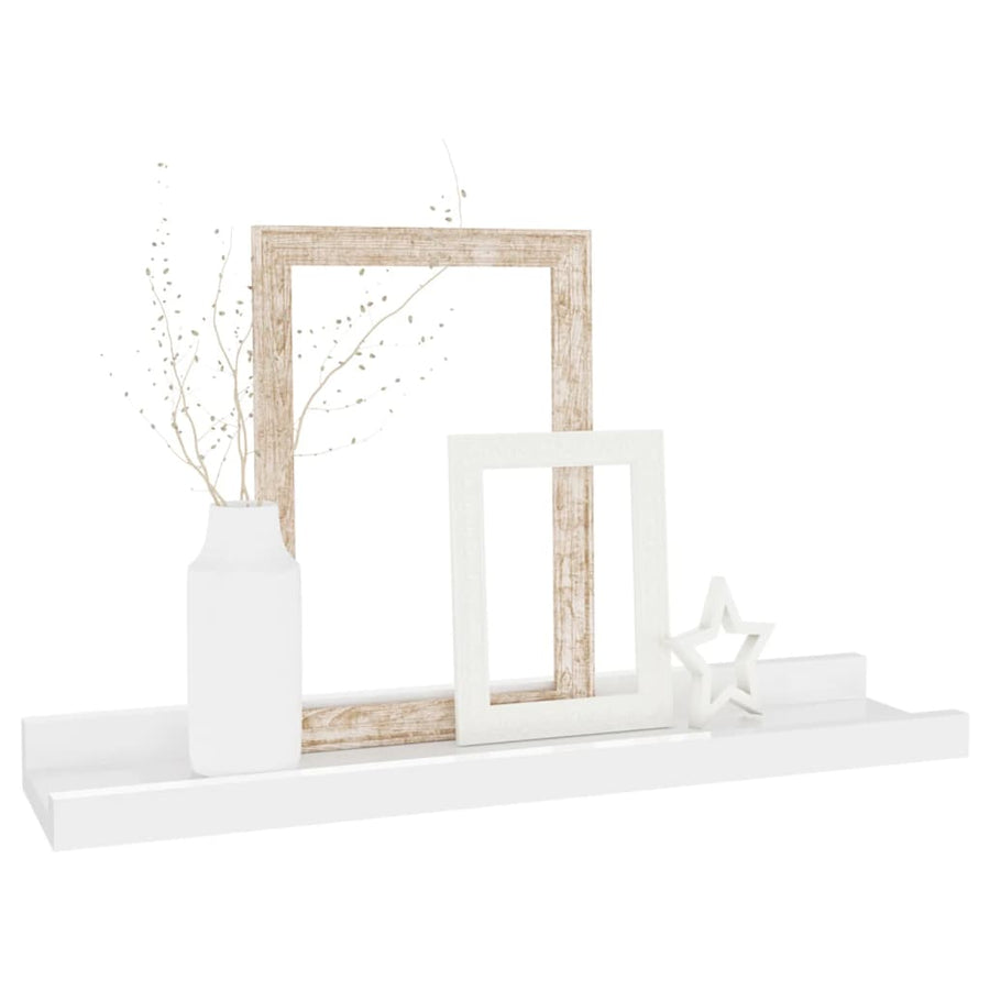 Wandschappen 4 40 x 9 x 3 cm Hoogglans wit