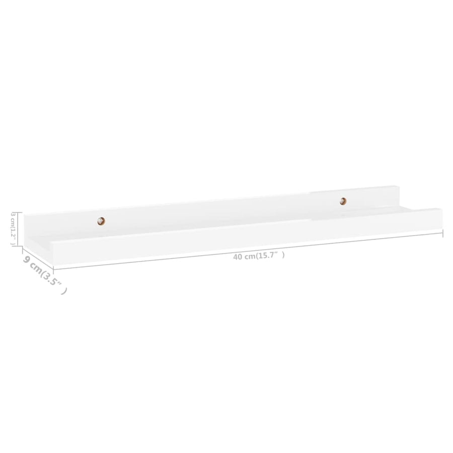 Wandschappen 4 40 x 9 x 3 cm Hoogglans wit