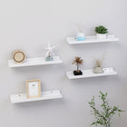 Wandschappen 4 st 40x9x3 cm hoogglans wit