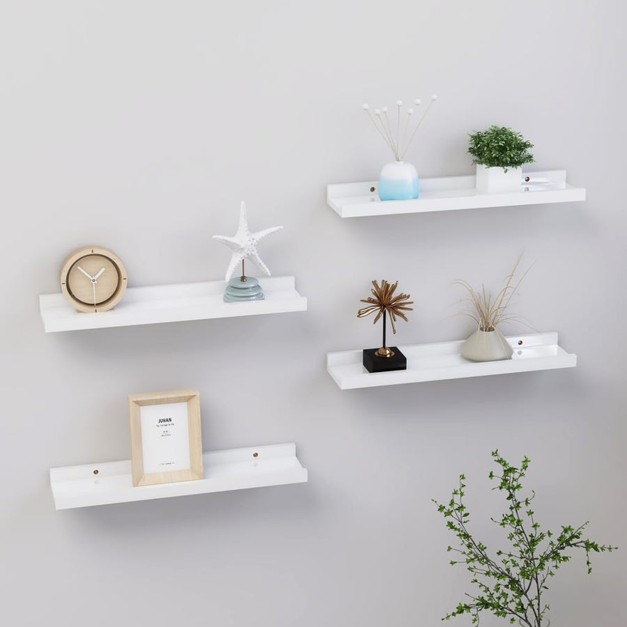 Wandschappen 4 40 x 9 x 3 cm Hoogglans wit