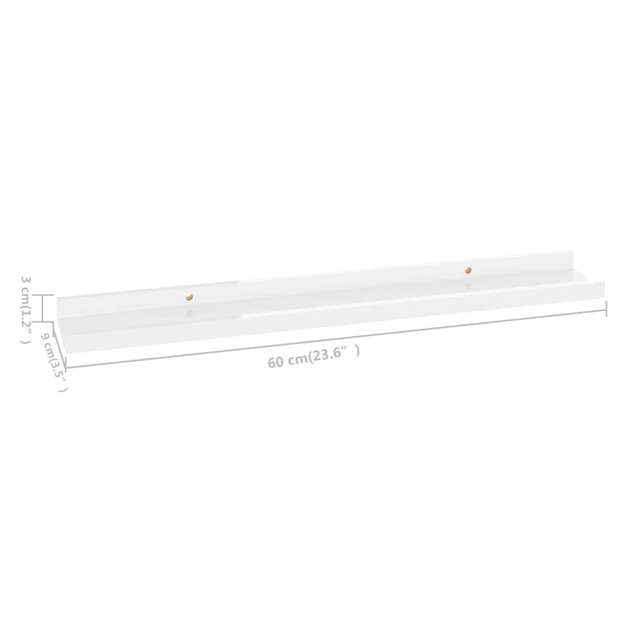 Wandschappen 4 60 x 9 x 3 cm Hoogglans wit