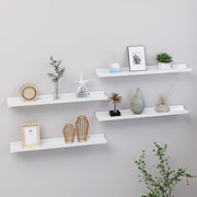 Wall shelves 4 pcs 60x9x3 cm high gloss white